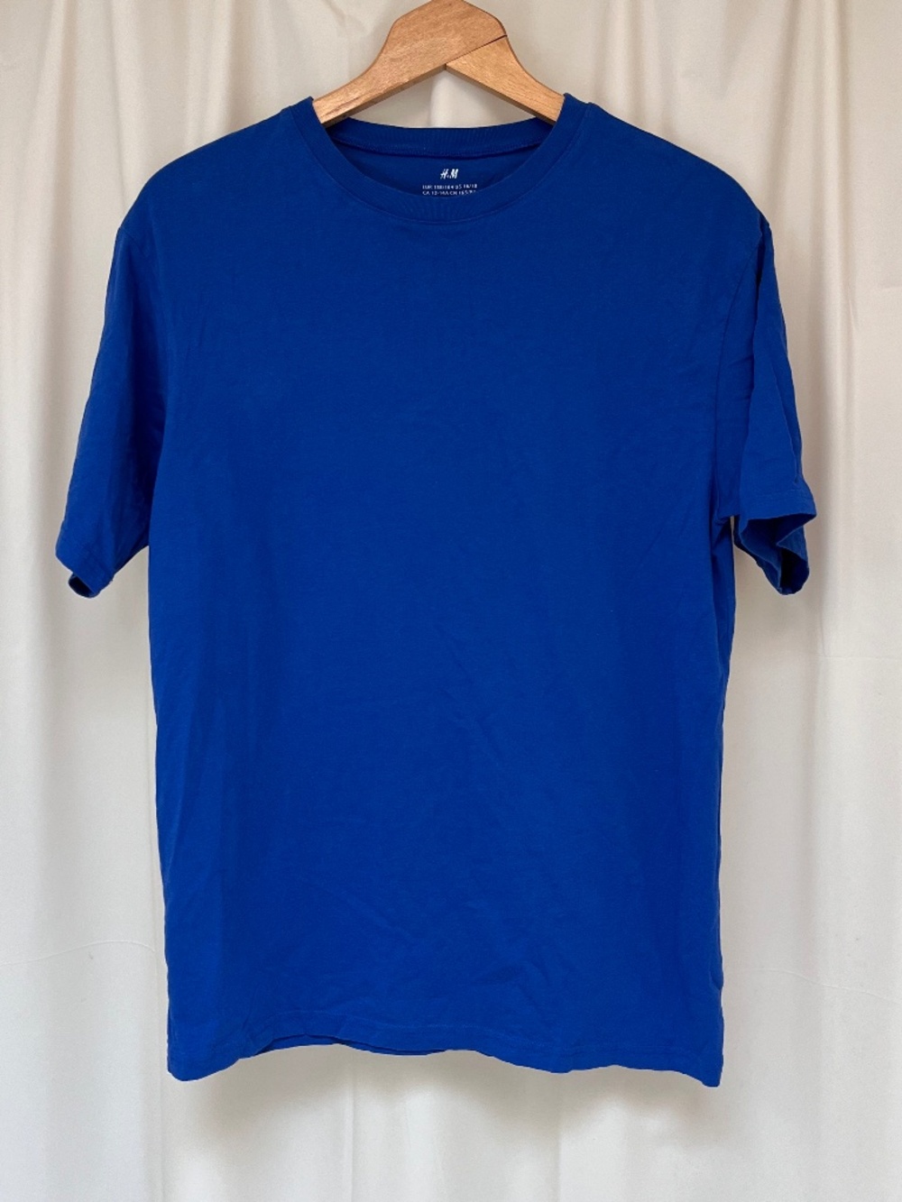 h&m kids royal blue oversized t-shirt 12-14y